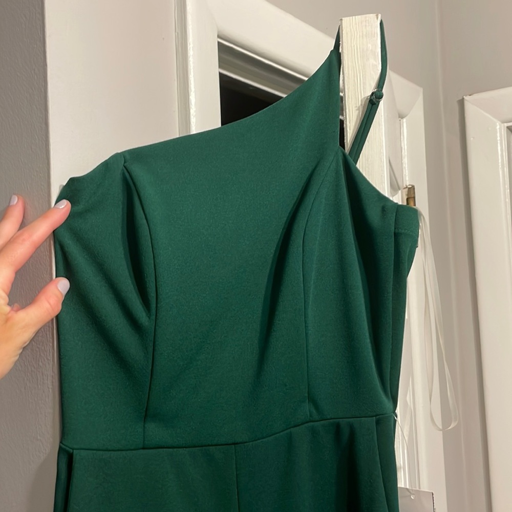 One shoulder jumpsuit with pockets and boning
